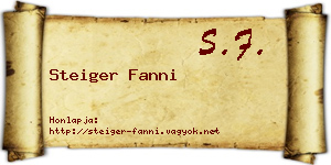 Steiger Fanni névjegykártya