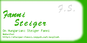 fanni steiger business card